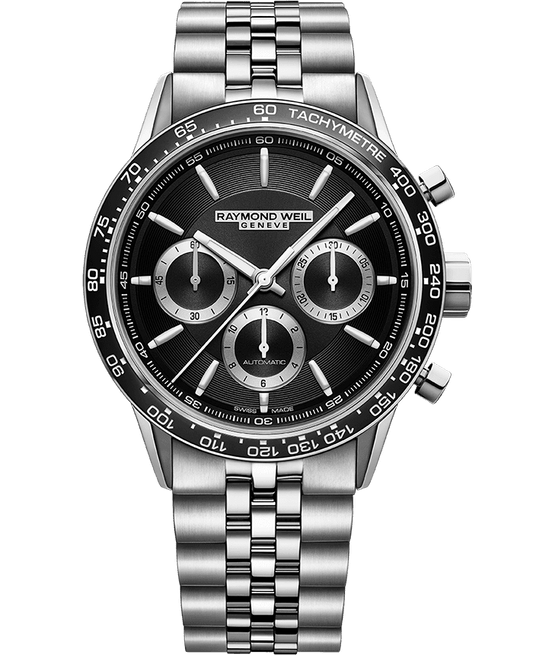 Raymond Weil Freelancer Men's Automatic Chronograph Black Dial Bracelet Watch, 43.5mm 7741-ST1-20021