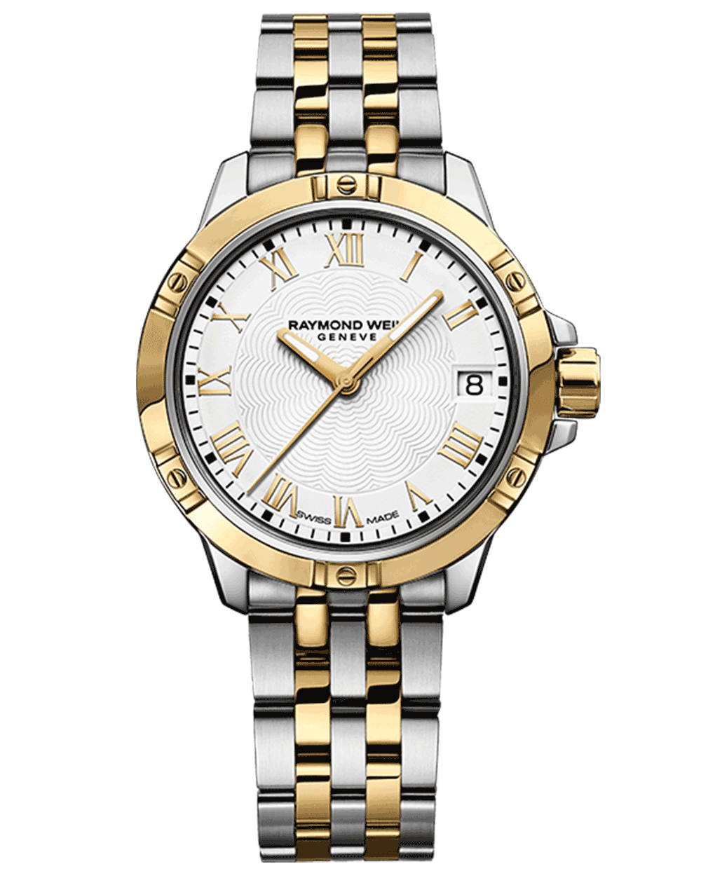 Raymond Weil Tango Ladies Quartz White Dial Two-Tone Gold Bracelet Watch, 30mm 5960-STP-00308