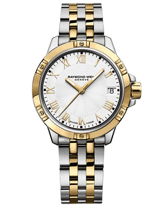 Raymond Weil Tango Ladies Quartz White Dial Two-Tone Gold Bracelet Watch, 30mm 5960-STP-00308