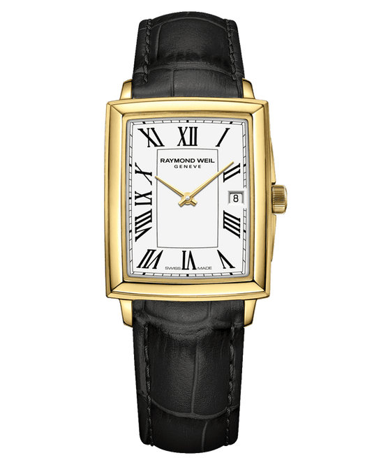 Raymond Weil Toccata Ladies Quartz Gold PVD White Dial Leather Strap Watch, 22.6 x 28.1mm 5925-PC-00300