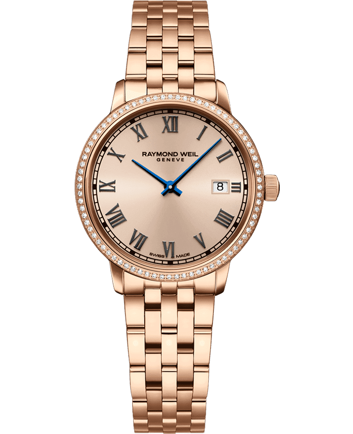 Raymond Weil Toccata Ladies 76 Diamonds Rose Gold PVD Bracelet Watch, 29mm 5985-P5S-00859