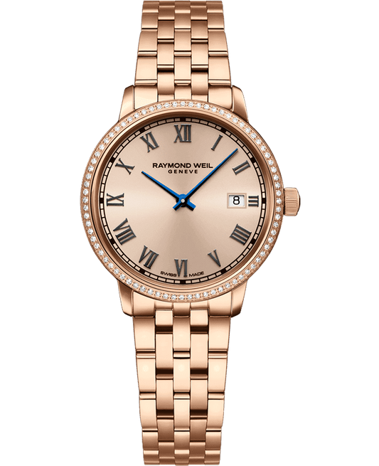 Raymond Weil Toccata Ladies 76 Diamonds Rose Gold PVD Bracelet Watch, 29mm 5985-P5S-00859