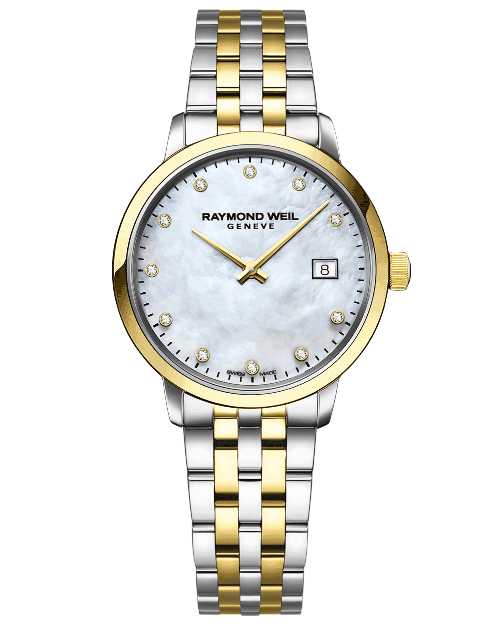 Raymond Weil Toccata Ladies Quartz 11 Diamond Mother-of-Pearl Dial Two-tone Bracelet Watch, 29mm 5985-STP-97081