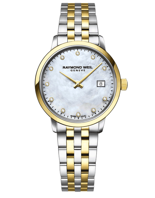 Raymond Weil Toccata Ladies Quartz 11 Diamond Mother-of-Pearl Dial Two-tone Bracelet Watch, 29mm 5985-STP-97081