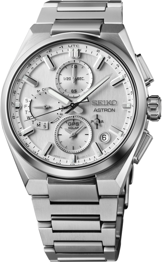 Seiko Astron GPS Solar Dual-Time Chronograph Watch SSH159
