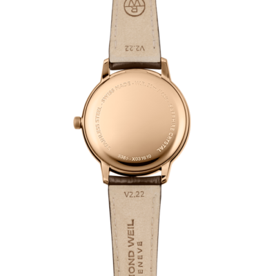 Raymond Weil Toccata Ladies Quartz Rose Gold PVD Dial Brown Leather Strap Watch, 34mm 5385-PC5-00859