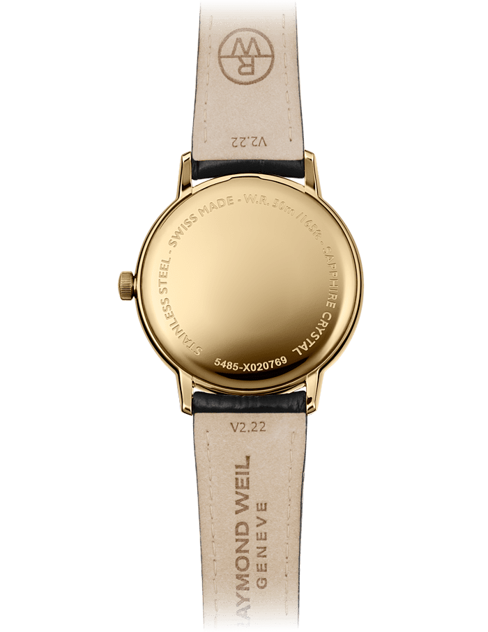 Raymond Weil Toccata Men's Quartz Gold PVD White Dial Leather Strap Watch, 39mm 5485-PC-00359