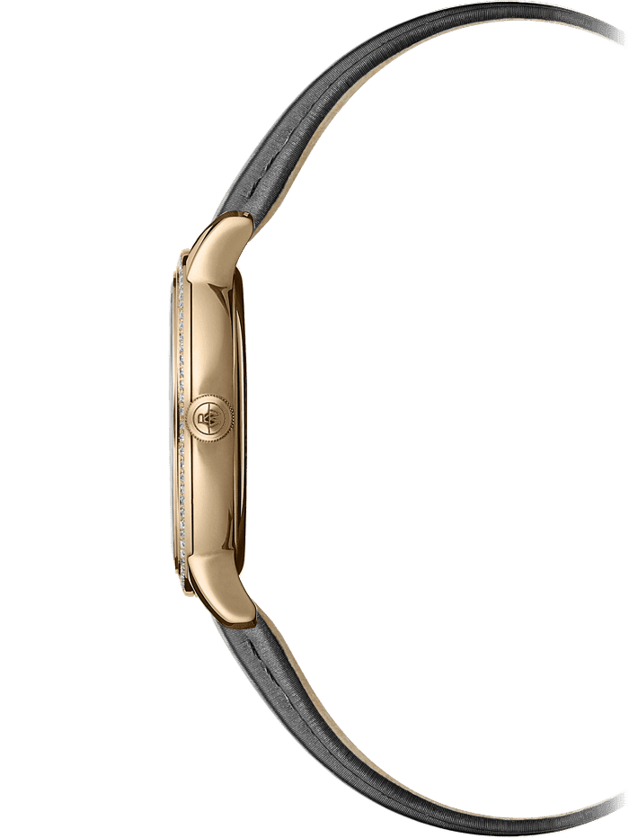 Raymond Weil Toccata Ladies 76 Diamonds Rose Gold Dial Grey Satin Strap Watch, 29mm 5985-C5S-00859