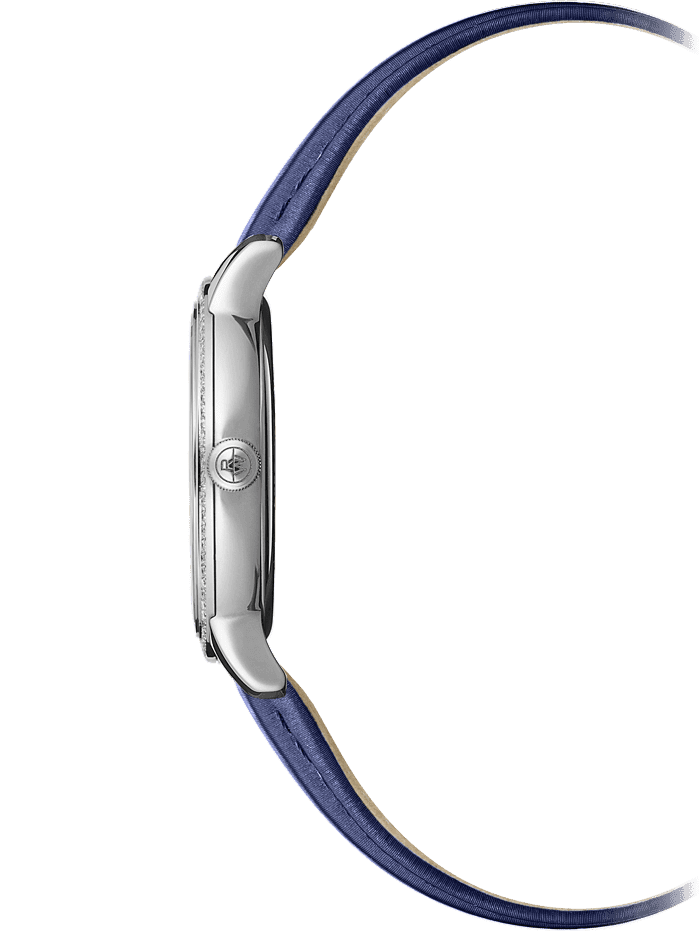 Raymond Weil Toccata Ladies 76 Diamonds Silver Dial Blue Satin Strap Watch, 29mm 5985-SCS-00653