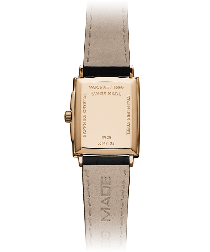 Raymond Weil Toccata Ladies Quartz Rose Gold White Dial Leather Strap Watch, 22.6 x 28.1mm 5925-PC5-00300