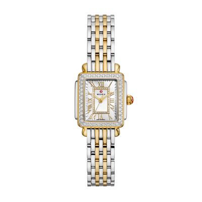 Michele Deco Madison Mini Diamond Two-Tone 18K Gold-Plated Watch MWW06D000172