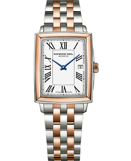 Raymond Weil Toccata Ladies Quartz Rose Gold Two-Tone Bracelet Watch, 22.6 x 28.1mm 5925-SP5-00300