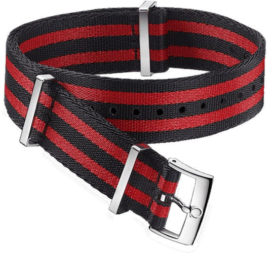 Omega NATO strap Polyamide, 5 stripe black red O031ZSZ002042
