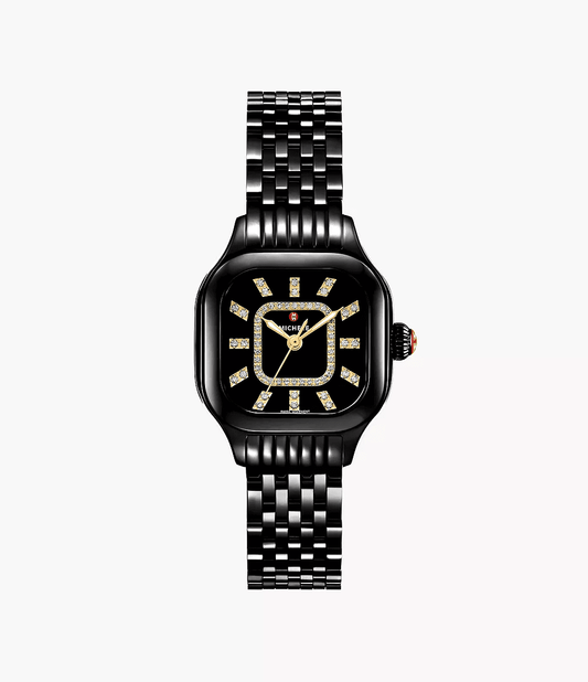 Michele Meggie Three-Hand Black Stainless Steel Watch MWW33B000019