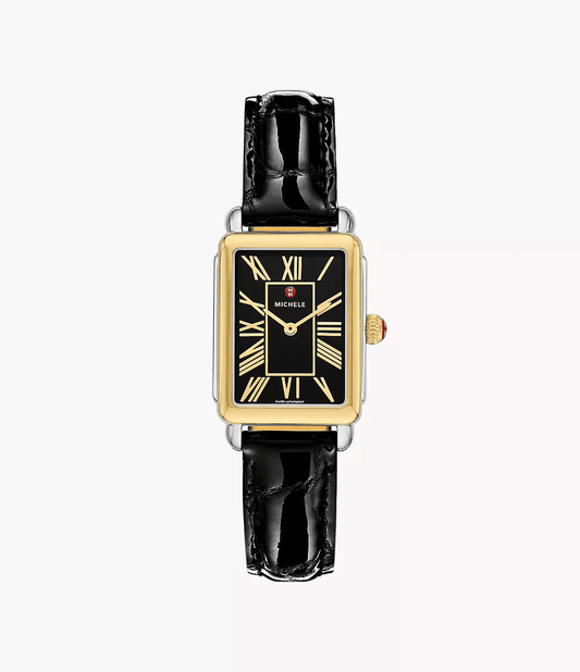 Michele Deco Park Black Leather Watch MWW06E000148