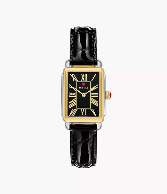 Michele Deco Park Black Leather Watch MWW06E000148