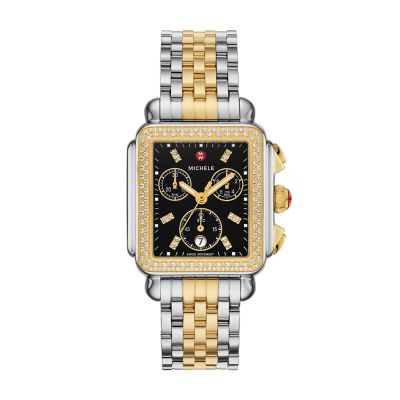 Michele Deco Two-Tone 18K Gold-Plated Diamond Watch MWW06A000808