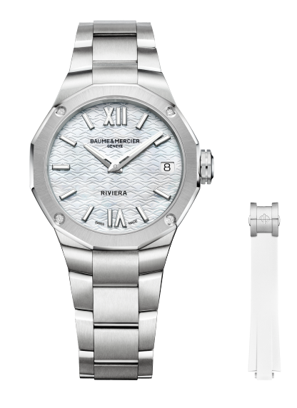 Baume & Mercier Riviera Quartz Watch, Date Display, Diamond-Set 10745