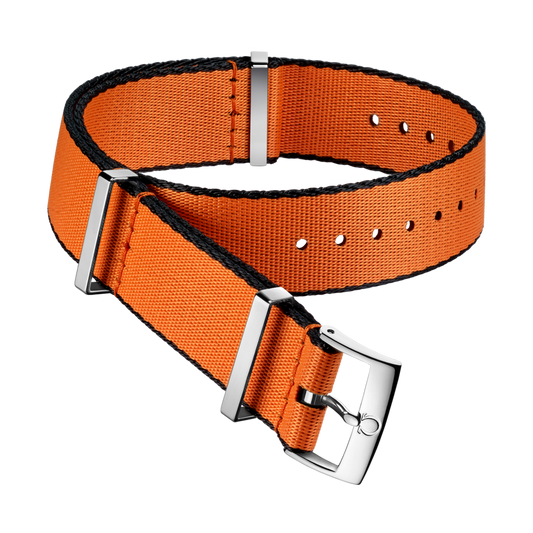 Omega NATO strap Polyamide, black and orange Watch 031CWZ010648w