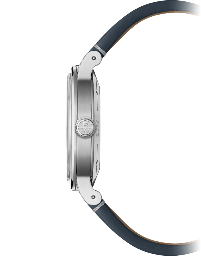Raymond Weil Millesime Automatic Moon Phase Denim Blue Dial Leather Strap Watch, 35mm 2145-SCS-05511