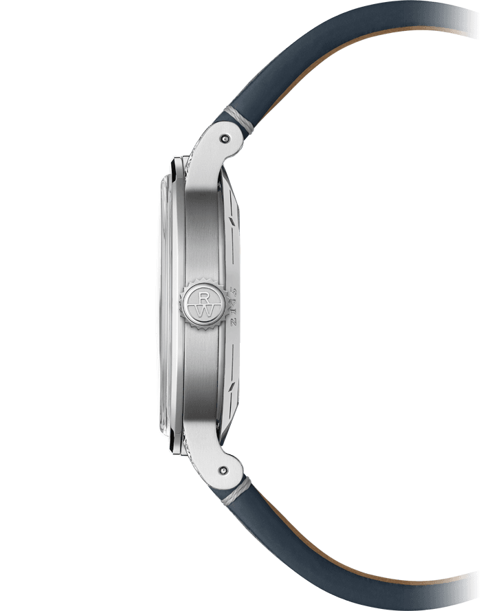 Raymond Weil Millesime Automatic Moon Phase Denim Blue Dial Leather Strap Watch, 35mm 2145-SCS-05511