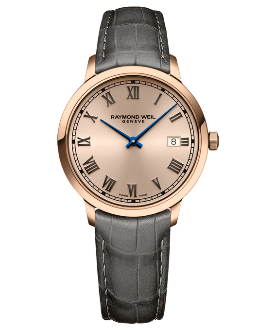 Raymond Weil Toccata Men's Quartz Rose Gold Dial Leather Strap Watch, 39mm 5485-PC5-00859