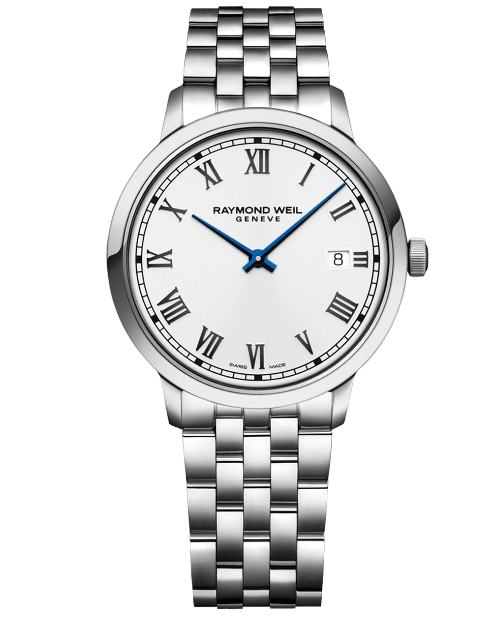 Raymond Weil Toccata Men's Quartz White Dial Bracelet Watch, 39mm 5485-ST-00359
