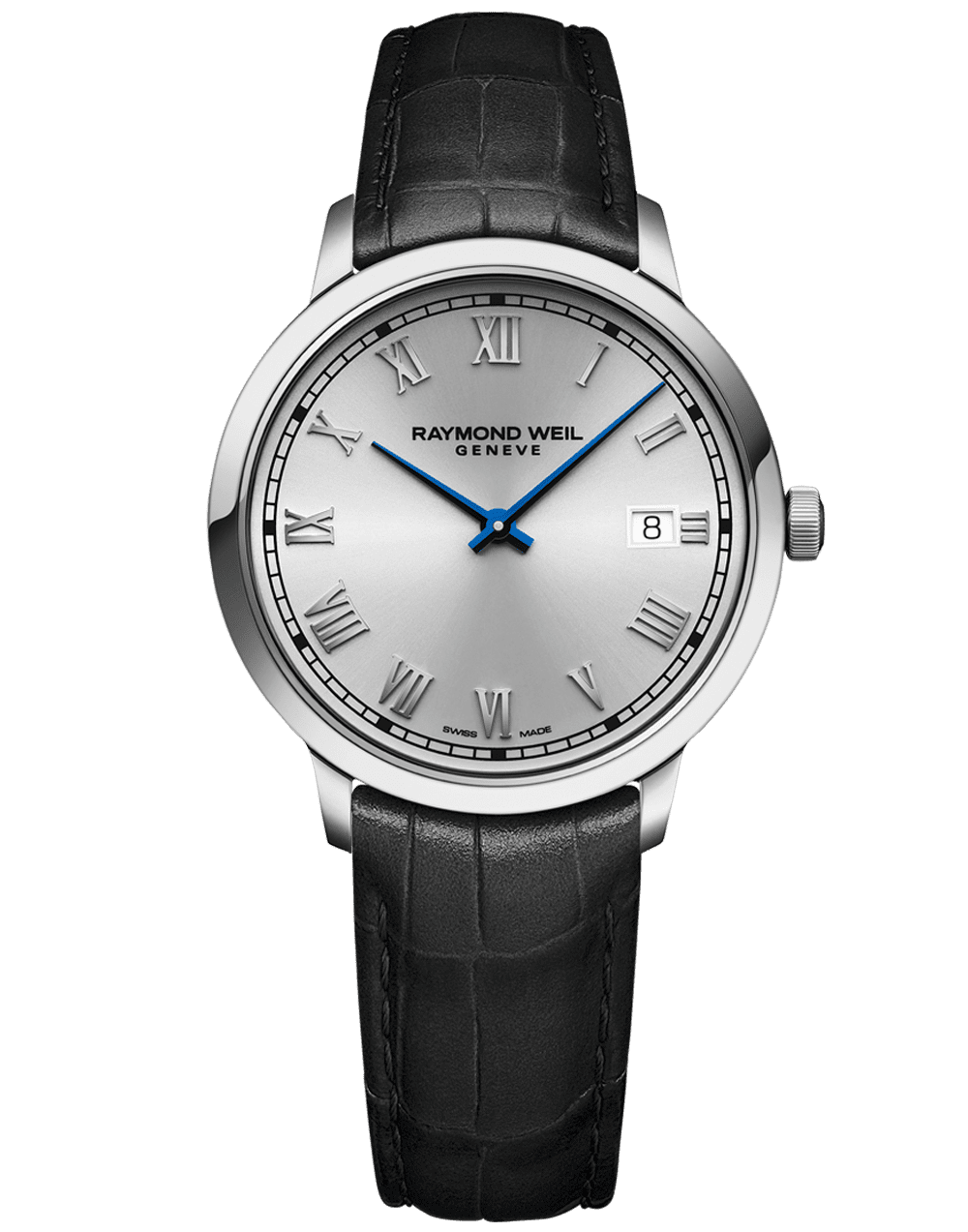 Raymond Weil Toccata Men's Quartz Silver Dial Leather Strap Watch, 39mm 5485-STC-00658