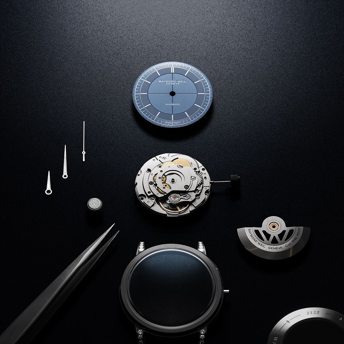 Raymond Weil Millesime Automatic Central Seconds Diamonds Leather Strap Watch, 35mm 2125-SCS-50011