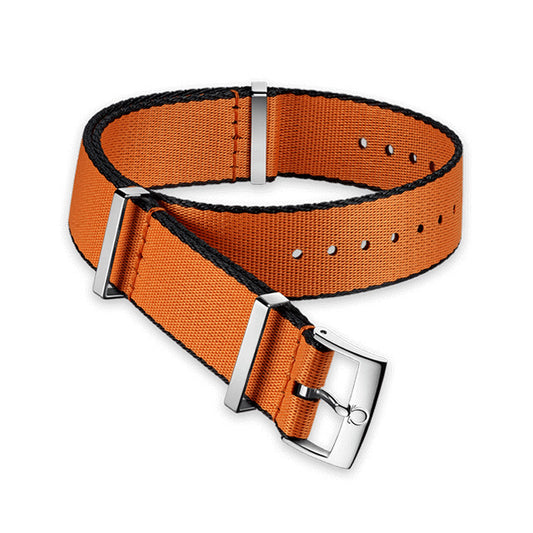 Omega Nato Strap Polyamide, Black and Orange