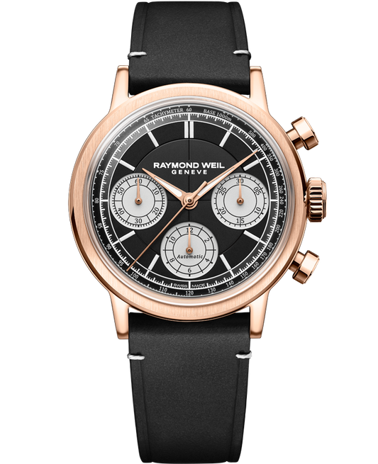 Raymond Weil Millesime Automatic Tri-Compax Chronograph Black Sector Dial 7765-PC5-20631