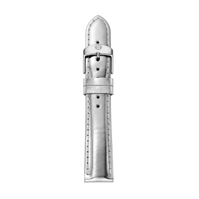 Michele Silver Leather Strap - 18mm MS18AA060043