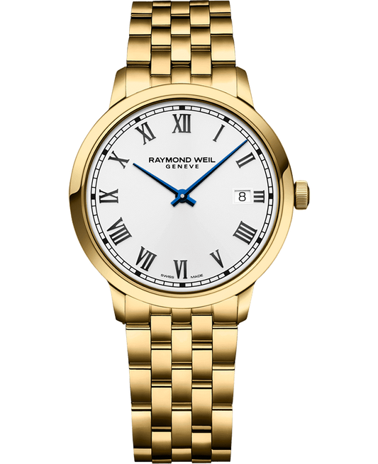 Raymond Weil Toccata Men's Quartz Gold PVD White Dial Bracelet Watch, 39mm