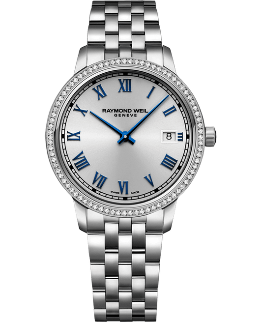 Toccata Ladies 80 Diamonds Quartz Silver Dial Bracelet Watch, 34mm