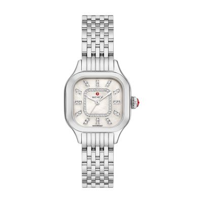 Michele Meggie Stainless Steel Diamond Dial Watch MWW33B000008