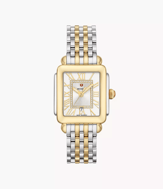 Michele Deco Madison Mid Two-Tone 18K Gold-Plated Diamond Dial Watch MWW06G000013