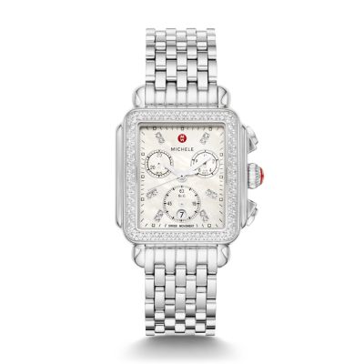 Michele Deco Stainless Diamond Watch MWW06A000775