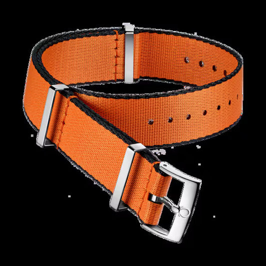 Omega Nato Strap Polyamide, Black and Orange