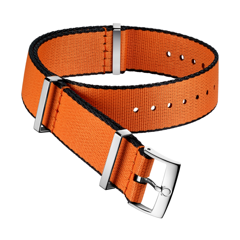 Omega NATO strap Polyamide, black and orange Watch 031CWZ010648w