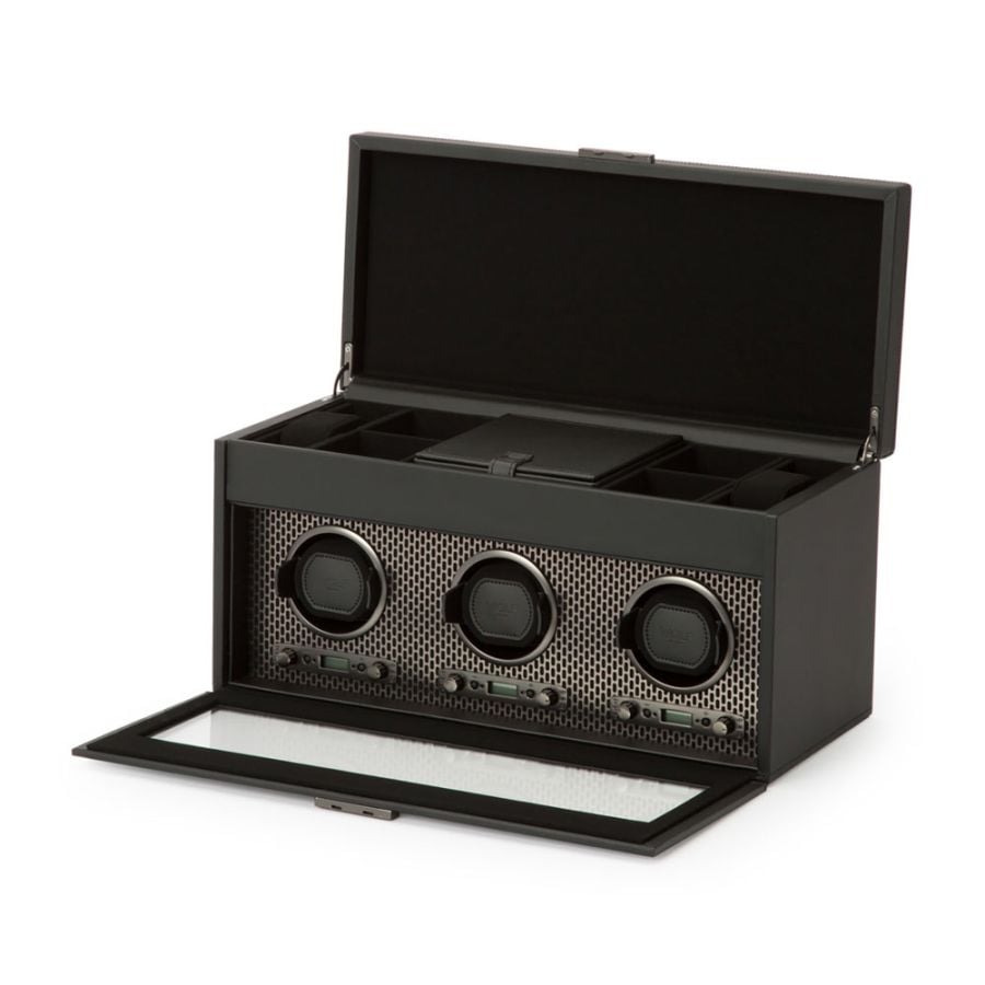 Wolf Axis Triple Watch Winder With Storage 469403