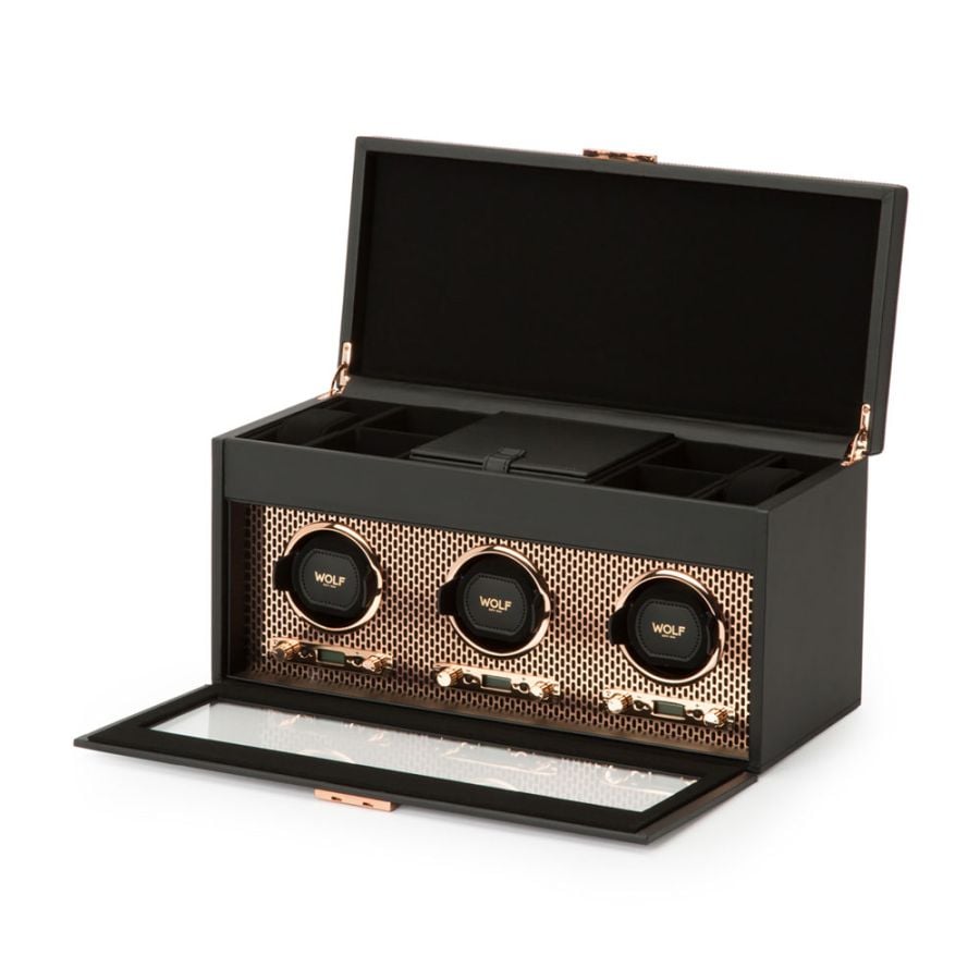 Wolf Axis Triple Watch Winder With Storage 469416